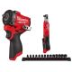 Milwaukee M12 FUEL 12V Lithium-Ion Brushless Cordless Stubby 3/8 in. Impact Wrench, 3/8 in. Cordless Ratchet and Socket Set