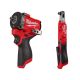 Milwaukee M12 FUEL 12V Lithium-Ion Brushless Cordless Stubby 3/8 in. Impact Wrench and M12 Lithium-Ion 3/8 in. Cordless Ratchet