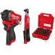 Milwaukee M12 FUEL 12V Lithium-Ion Brushless Cordless Stubby 1/2 in. Impact Wrench, 1/2 in. Cordless Ratchet & Socket Set