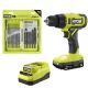 RYOBI ONE+ 18V Cordless 1/2 in. Drill/Driver Kit with 1.5 Ah Battery, Charger, and Twist Drill Bit Set (25-Piece)