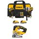 DEWALT 20-Volt MAX Lithium-Ion Cordless 2-Tool Combo Kit and Brushless Jigsaw with (2) 4.0 Ah Batteries, Charger and Kit Bag