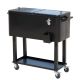 80 qt. Rolling Ice Chest Cooler Cart, Weather-Resistant Outdoor Patio Party Drink Station, Black
