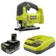 RYOBI ONE+ 18V Cordless Jig Saw with ONE+ 18V HIGH PERFORMANCE 4.0 Ah Battery and Charger