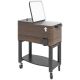 Rugged Steel 60 qt. Rolling Cooler Chest with Locking Wheels for Parties, Patios, and Poolside Use, in Brown
