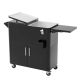 Karl home 80 qt. Patio Cooler Cart With Cabinet And Foldable Side Table in Black
