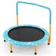Costway 36 in. Outdoor/Indoor Light Blue Kids Trampoline Rebounder with Full Covered Handrail and Pad