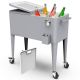 PERMASTEEL Party Cooler, 80-qt. Capacity, Divider Cooler, Rolling Ice Chest for Entertainment, Matte Gray