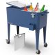 PERMASTEEL Party Cooler, 80-qt. Capacity, Divider Cooler, Rolling Ice Chest for Entertainment, Matte Navy