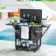 104 qt. Large Capacity Outdoor Cooler Cart, Patio Rolling Ice Chest with Bottle Opener Shelves Wheels, Black