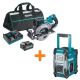 Makita 40V Max XGT Brushless Cordless Rear Handle 7-1/4 in. Circular Saw Kit (4.0 Ah) with 40V Max XGT Bluetooth Job Site Radio