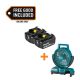 Makita 18V LXT Lithium-Ion High Capacity Battery Pack 5.0 Ah with LED Charge Level Indicator (2-Pack) w/ 18V LXT 9-1/4 in. Fan
