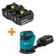 Makita 18V LXT Lithium-Ion Battery Pack 5.0 Ah with LED Charge Level (2-Pk) w/ 18V LXT 5 in. Variable Speed Random Orbit Sander