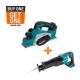 Makita 18V LXT Lithium-Ion 3-1/4 in. Cordless Planer (Tool-Only) with 18V LXT Brushless Variable Speed Reciprocating Saw