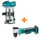 Makita 18V LXT Lithium-Ion Brushless Variable Speed Compact Router with Built-In LED Light with 18V LXT 3/8 in. Angle Drill