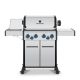 Broil King Baron S 490 Pro IR 4-Burner Propane Gas Grill in Stainless Steel with Infrared Side Burner and Rear Rotisserie Burner