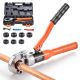 VEVOR Copper Pipe Crimping Tool, Hydraulic Driven Pro Press Tool with 1/2 in., 3/4 in., 1 in. Jaws for Copper Tube