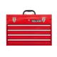 Indomitus 4-Drawer Metal Tool Box (8.8 in. W) - Steel Chest with Cylinder Lock, Latch, Liner and Red Powder Coating