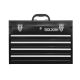 Indomitus 8.8 in. W Metal Tool Box with 4 Drawers, Steel Chest with Cylinder Lock, Latch Closure, Liner and Black Powder Coating