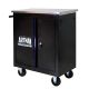 Indomitus Movable Lockable Double Door Partition Tool Car 26.64 in. W Multi-functional Hardware Auto Repair Locker Black and Blue