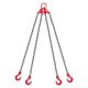 VEVOR Chain Sling, 3/8 in. x 10 ft. Lifting Chains with 4-Leg Grab Hooks, G80 Alloy Steel Lifting Sling, 22900 lbs. Capacity