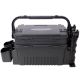 Damodpoy 9 in. W Black Plastic Portable Dual-layer Fishing Tackle Tool Box with Rod Holder, Cup Holder and Carring Strap