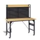 Damodpoy 24 in. W 48 in. D Adjustable Mobile Workbench Cabinet with pegboard, Heavy Duty Wooden Desktop Workbench with Wheels