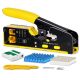 Hand Tool Type Ethernet Crimper with Cable Tester, Pass Through Connectors and Boots for CAT5 CAT6 CAT7 50-Pack