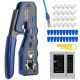 RJ45 Crimp Tool Kit with Pass Thru Ethernet Crimper All-in-One Tool and Tester for Cat5e Cat6 Cat6a