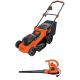BLACK+DECKER 20 in. 13 AMP Corded Electric Walk Behind Push Lawn Mower with 12 AMP Corded 3-In-1 Handheld Leaf Blower,Vac and Mulcher
