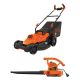 BLACK+DECKER 17 in. 12 AMP Corded Electric Walk Behind Push Lawn Mower with 12 AMP Corded Electric 3-in-1 Leaf Blower Vac and Mulcher