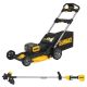 DEWALT 2x20V MAX 21 in. Cordless Battery Powered Push Lawn Mower Kit and String Trimmer with (2) 10Ah Batteries and Chargers