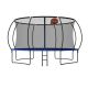Clihome 14 ft. Trampoline with Basketball Hoop Enclosure Net and Ladder Heavy Duty 80 Springs 500 lbs. Capacity
