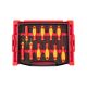 TEKTON Insulated Phillips, Slotted, Square Drivers and Pliers Set with Open Top Drawer and Rack, 11-Piece