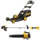 DEWALT FLEXVOLT 1 x 60V MAX 21 in. Cordless Battery Powered Push Lawn Mower, String Trimmer and Blower with (2) 3Ah Batteries