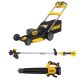 DEWALT 2 x 20V MAX 21 in. Cordless Battery Powered Self Propelled Lawn Mower, String Trimmer and Blower with (2) 10Ah Batteries
