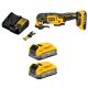 DEWALT Atomic 20V Max Cordless Brushless Oscillating Multi Tool with 2.0Ah Battery, (2) Powerstack 3.5 Ah Batteries and Charger