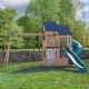 KidKraft DIY Acadia Manor Wooden Outdoor Backyard Playset for Ages 3 to 10 with Swing Set, Tube Slide, and Playground Accessories