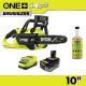 RYOBI ONE+ HP 18V Brushless 10 in. Battery Chainsaw with 24 oz. Biodegradable Bar and Chain Oil, 4.0 Ah Battery and Charger