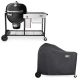 Weber 24 in. Summit Kamado S6 Charcoal Grill Center in Black with Grill Cover