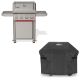 Weber Spirit E-425 4-Burner Liquid Propane Gas Grill in Titanium with Premium Grill Cover