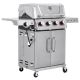 FEASTO 5-‚ÄãBurner Propane Gas Grill in Stainless Steel with Side Burner