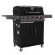 FEASTO 6-‚ÄãBurner Propane Gas Grill in Black with Side Burner