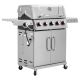 FEASTO 6-‚ÄãBurner Propane Gas Grill in Stainless Steel with Side Burner