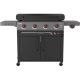 FEASTO 4-Burner Propane Gas Grill 36 in. Flat Top Griddle in Black with Side Burner and Lid