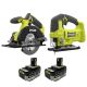 RYOBI ONE+18V Cordless 2-Tool Combo Kit with Circular Saw, Jig Saw & (2) ONE+ HP 18V HIGH PERFORMANCE 6.0 Ah Batteries
