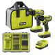 RYOBI ONE+ 18V Cordless 2-Tool Combo Kit with (2) Batteries, Charger & Drill-Drive Set (101-Piece)