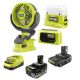 RYOBI ONE+18V Cordless 3-Tool Campers Kit with 1.5 Ah Battery, Charger & ONE+18V 4.0 Ah Lithium-Ion HIGH PERFORMANCE Battery
