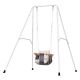 SKYSHALO 2-in-1 Black Toddler Swing and Jumper with Soft Cushion, Foldable Metal Frame, Durable Ropes, Easy Setup, Swing Set