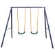 Siavonce Multi-Person Metal Two Station Swing Set for Children
