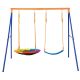 maocao hoom Swing Sets for Backyard 1 Saucer 1 Belt Swing Seat A-Frame Metal Stand